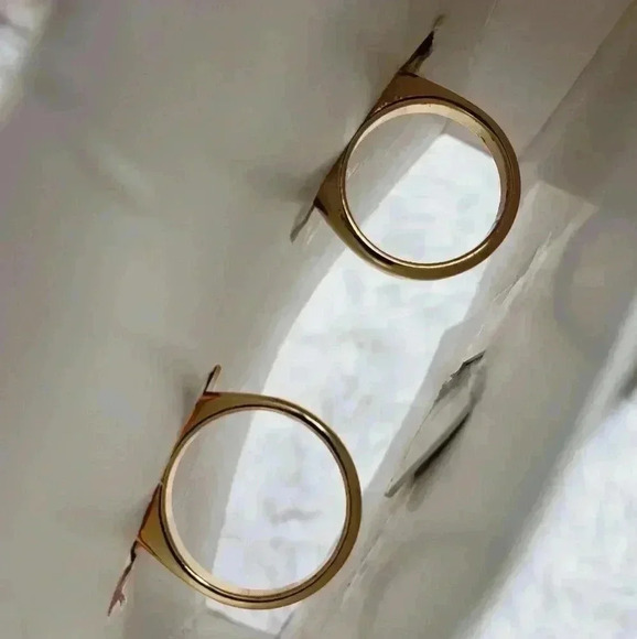 NEW Zara Geometric Chunky Gold Double Finger Ring NWOT - Picture 12 of 16